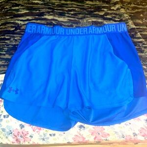 UNDER ARMOUR running shorts, two toned blue, size medium, brand new.
